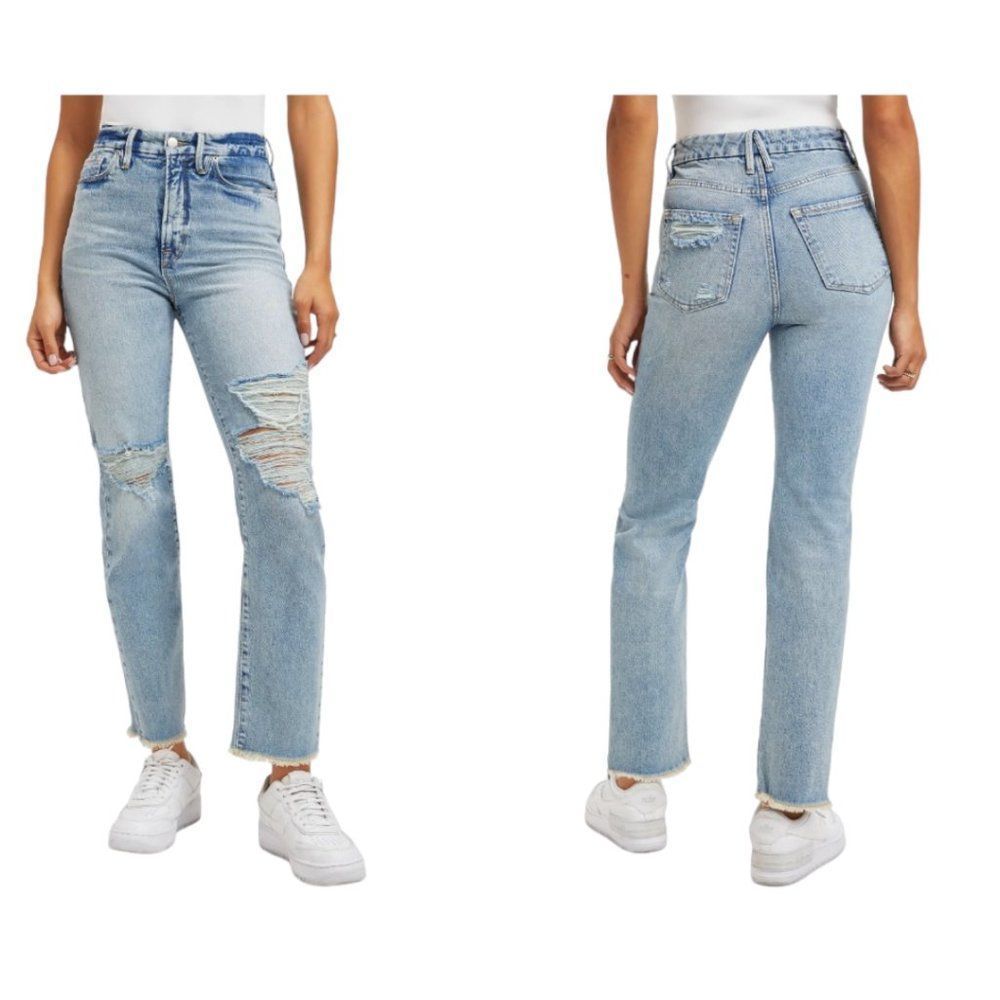 Good American Good Boy High Waist Slim Leg Boyfriend Jeans Indigo Size 8/29 NWT